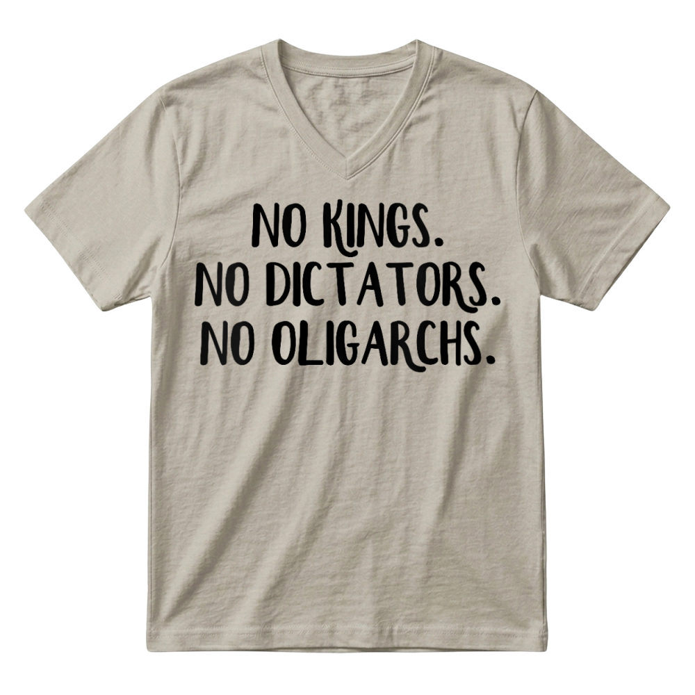 Product No Kings No Dictators No Oligarchs V-Neck T-shirt