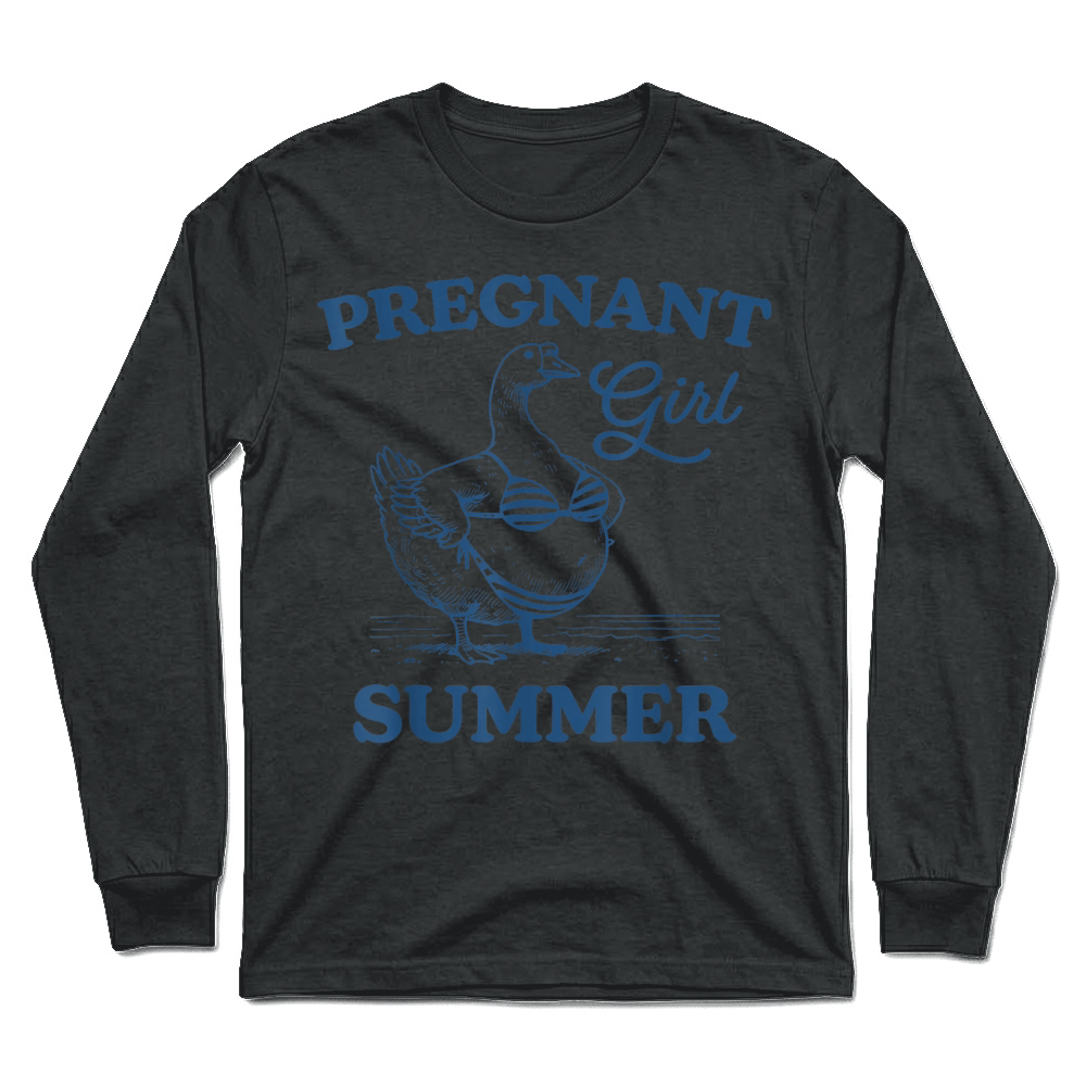 Product Pregnant Girl Summer Funny Baby Announcement Goose Mom T Shirt Unisex Longsleeve