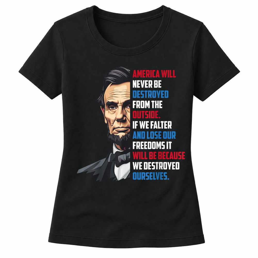 Product Pro Democracy Abraham Lincoln Quote Stand for Freedom Women's T-shirts