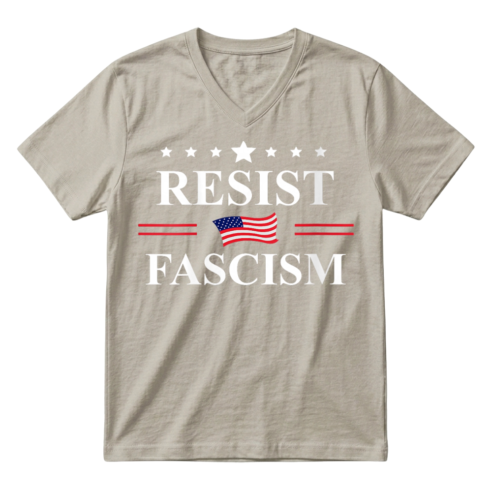 Product Resist Fascism No Kings Fight Fascism Protest Anti Fascism V-Neck T-shirt