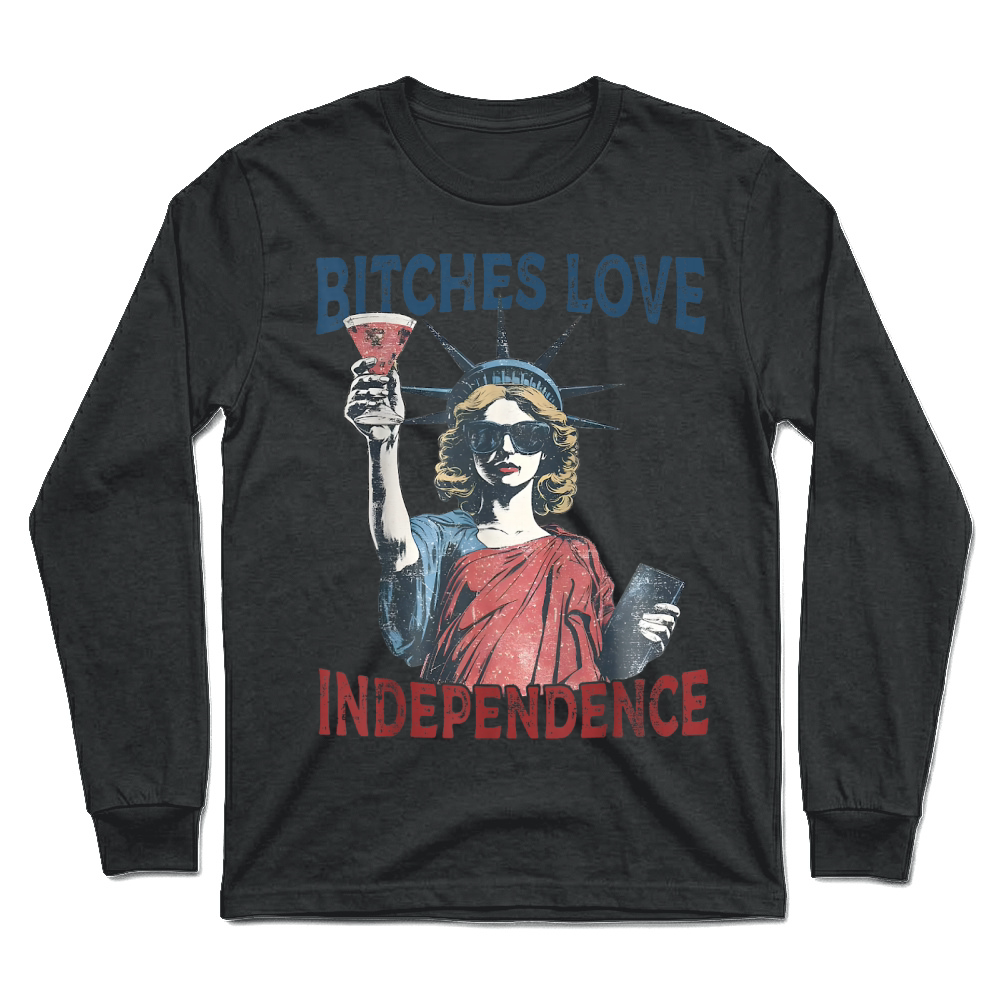 Product Retro Bitches Love Independence Funny 4th of July T Shirt Unisex Longsleeve