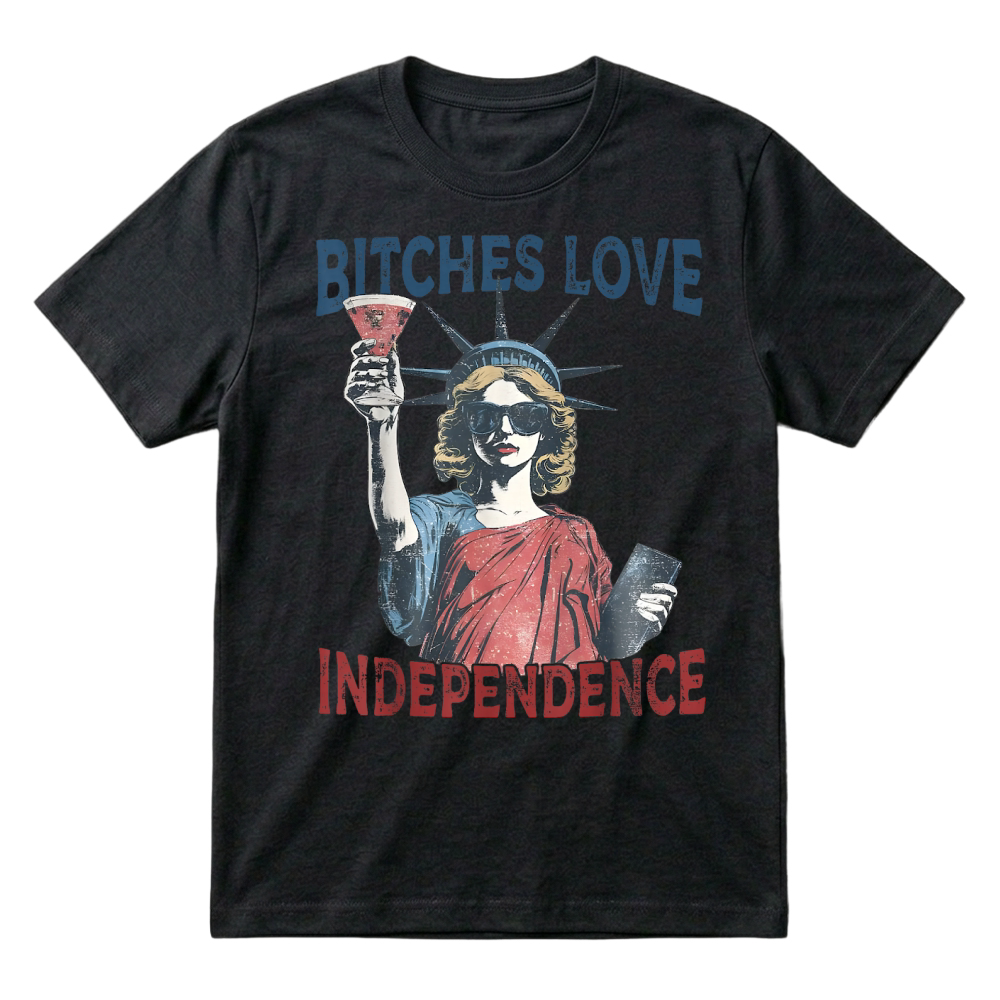 Product Retro Bitches Love Independence Funny 4th of July T Shirt T-Shirt