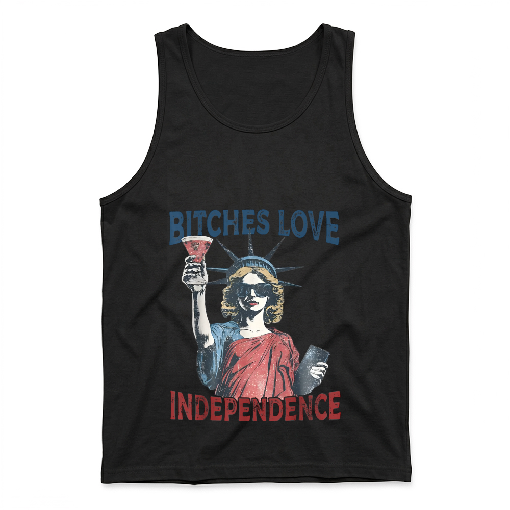 Product Retro Bitches Love Independence Funny 4th of July T Shirt Tank Top