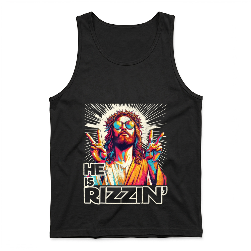 Product Retro He is Rizzin Funny Jesus Has Rizzen Easter Christian T Shirt Tank Top