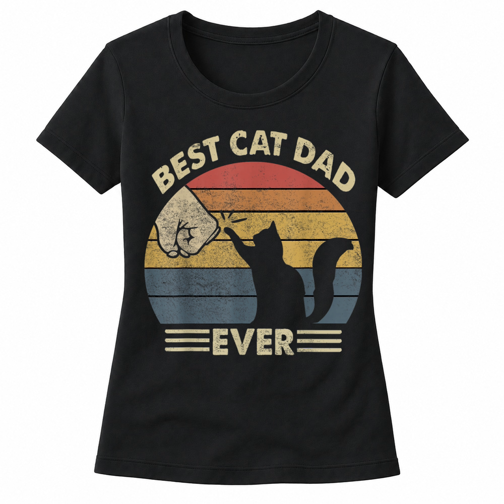 Product Shirt Men Best Cat Dad Ever Funny Cat Lover Gift Women's T-shirts