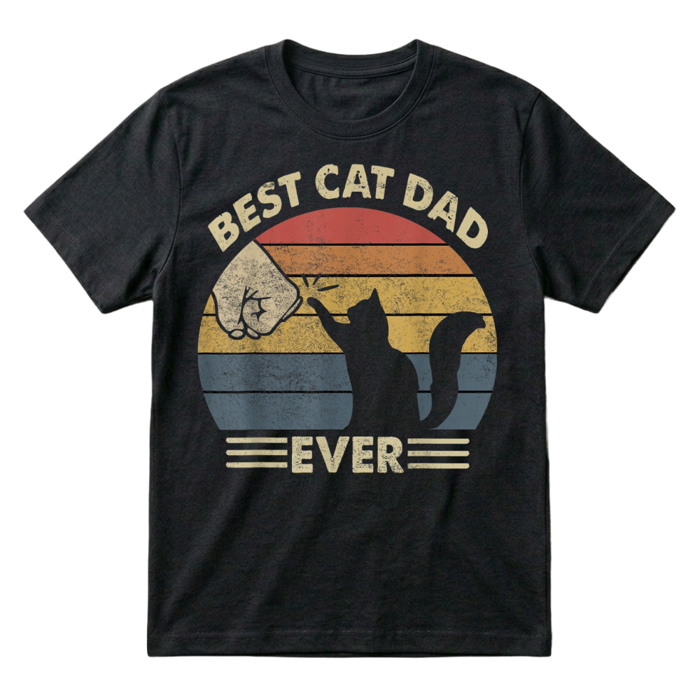 Product Shirt Men Best Cat Dad Ever Funny Cat Lover Gift T-Shirt