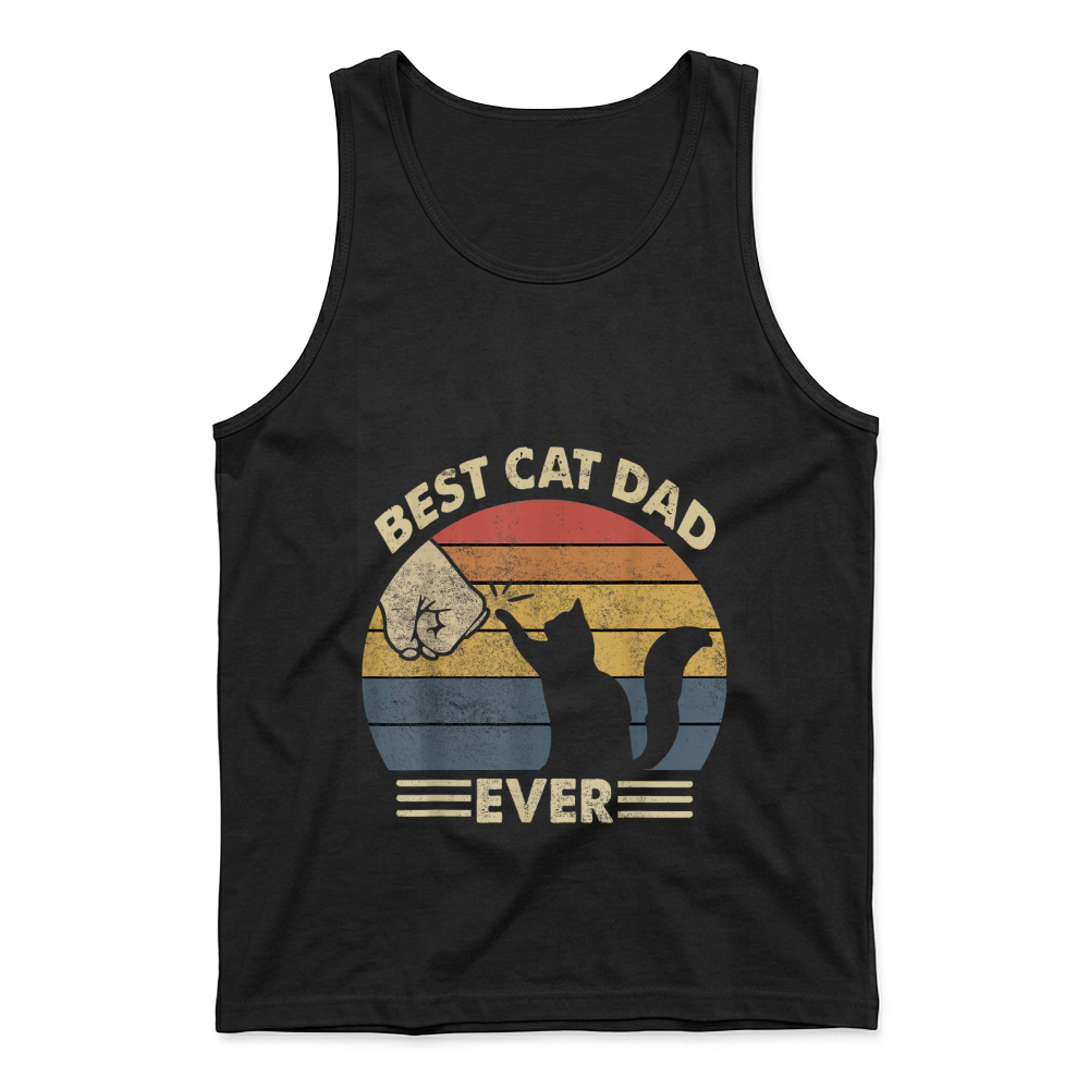 Product Shirt Men Best Cat Dad Ever Funny Cat Lover Gift Tank Top