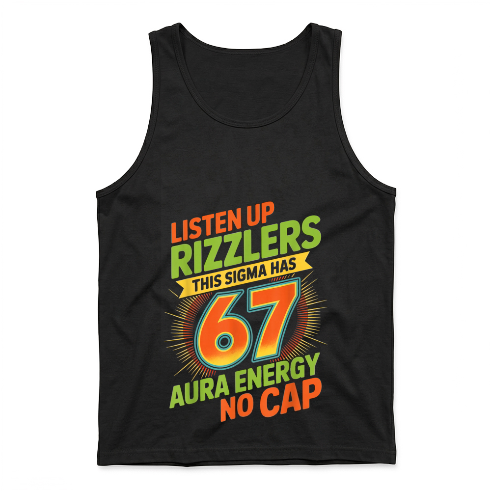 Product Sigma Has 67 Aura Number 67th Aura Farming Ice Cream Drip T Shirt Tank Top