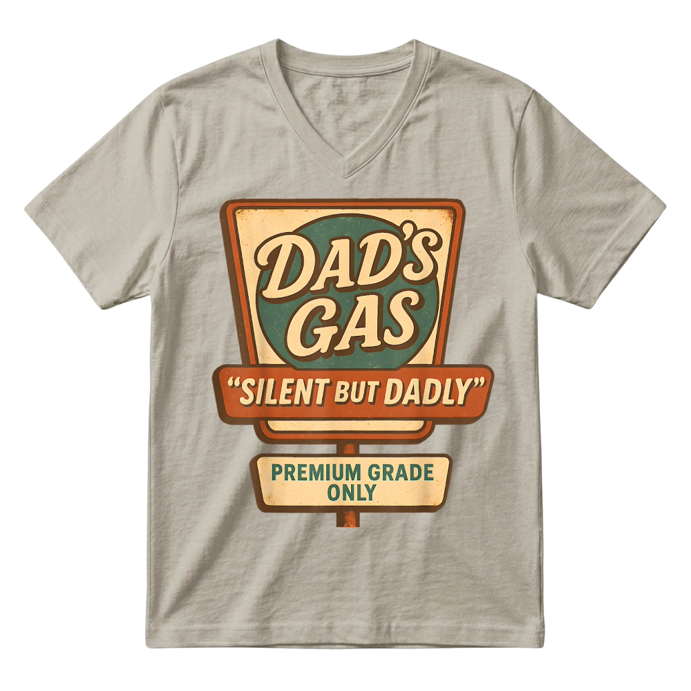 Product Silent But Dadly Funny Father's Day Fart Dad Farting Vintage V-Neck T-shirt