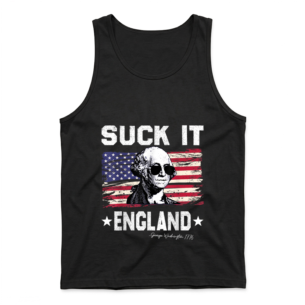 Product Suck It England Funny 4th of July George Washington 1776 Tank Top