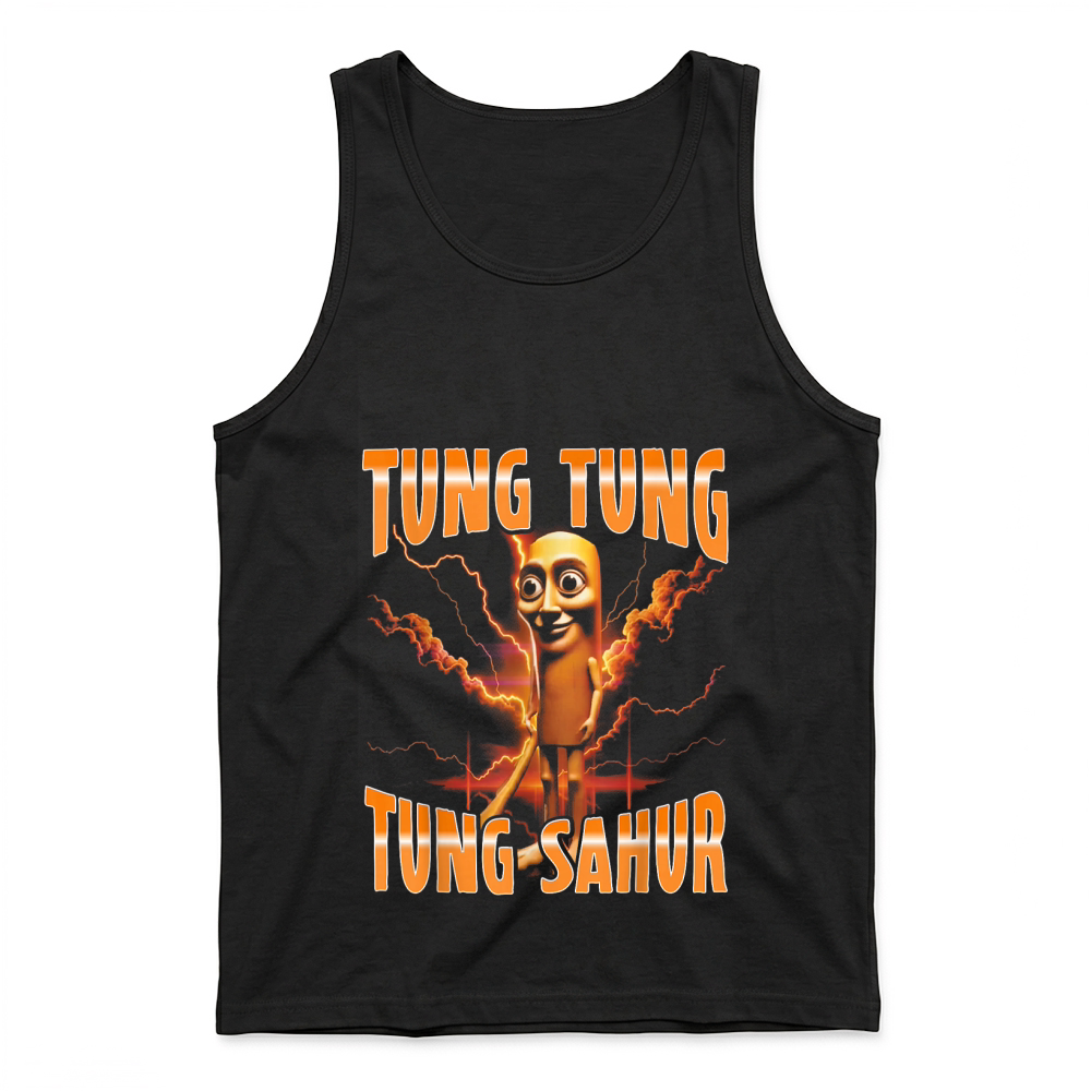 Product Surreal Italian Brainrot Meme Tung Tung Tung Sahur Tank Top