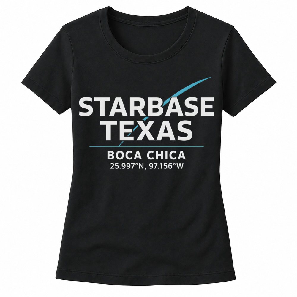 Product Texas Coordinates Shirt Boca Chica Starbase Minimal Science Pullover Women's T-shirts