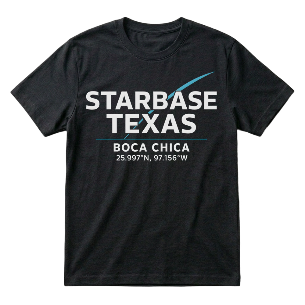 Product Texas Coordinates Shirt Boca Chica Starbase Minimal Science Pullover T-Shirt