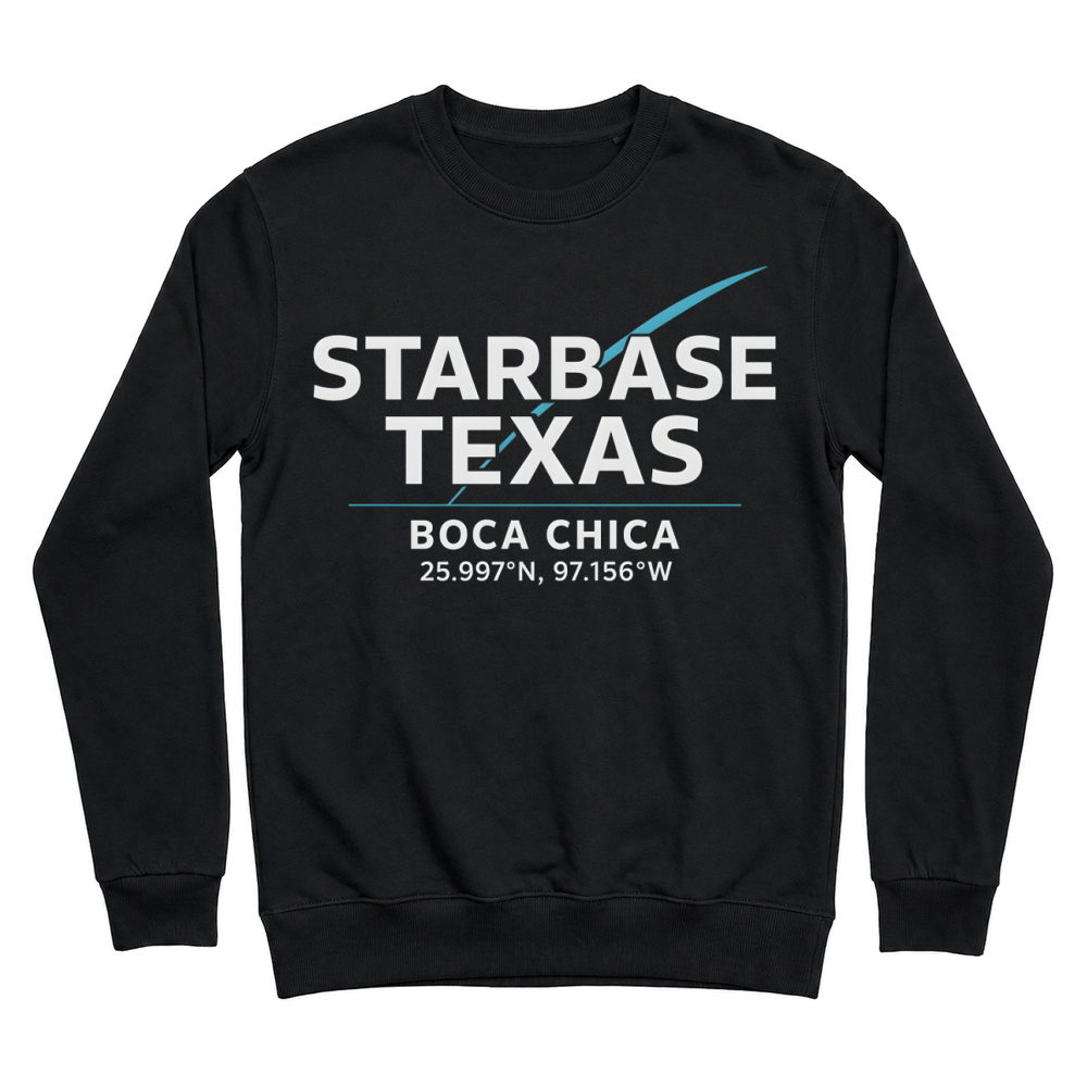 Product Texas Coordinates Shirt Boca Chica Starbase Minimal Science Pullover Unisex Sweatshirt
