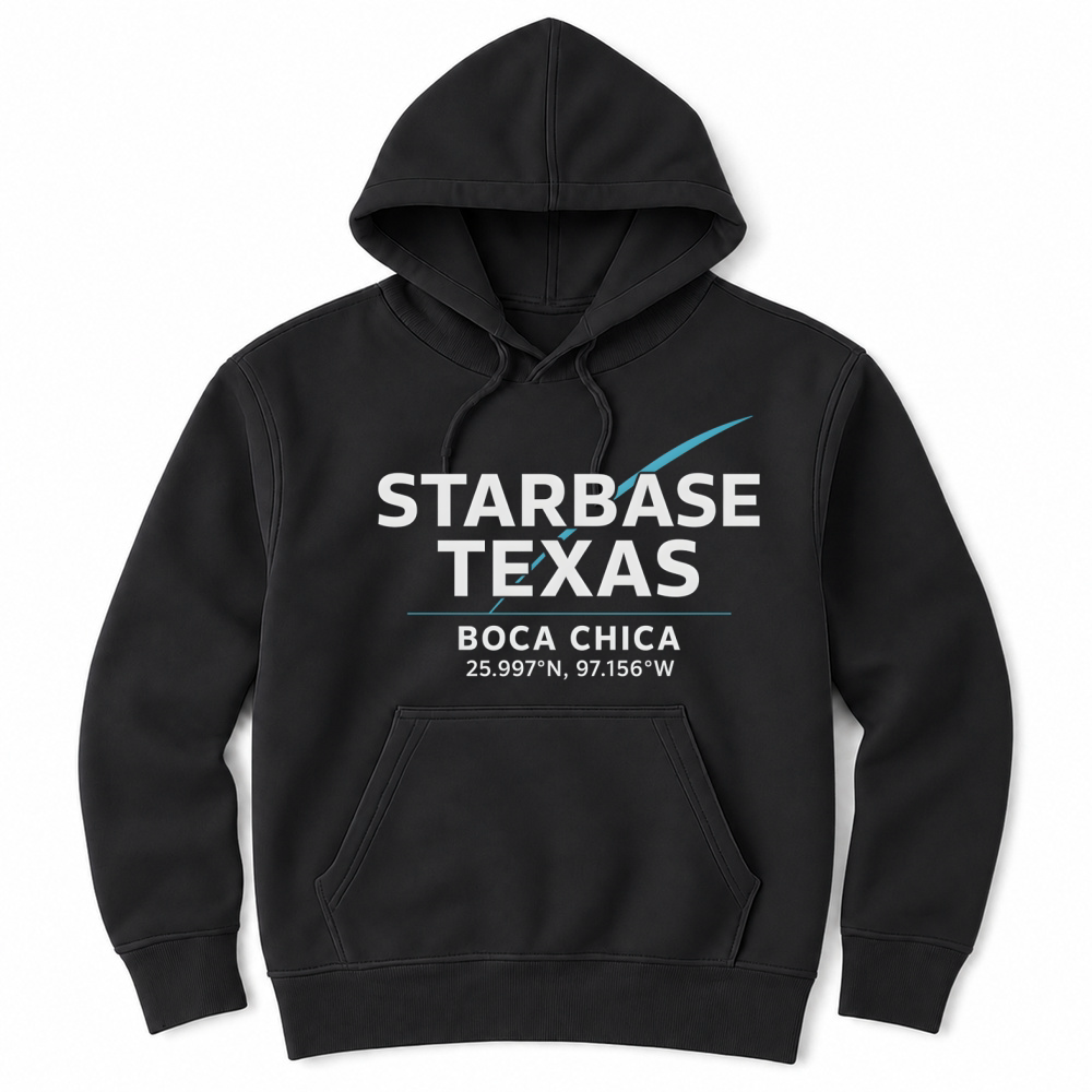 Product Texas Coordinates Shirt Boca Chica Starbase Minimal Science Pullover Unisex Hoodie