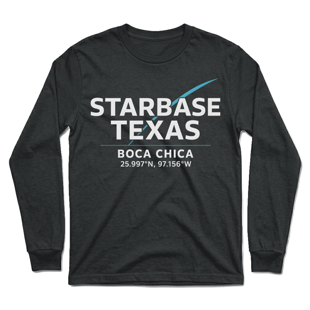 Product Texas Coordinates Shirt Boca Chica Starbase Minimal Science Pullover Unisex Longsleeve