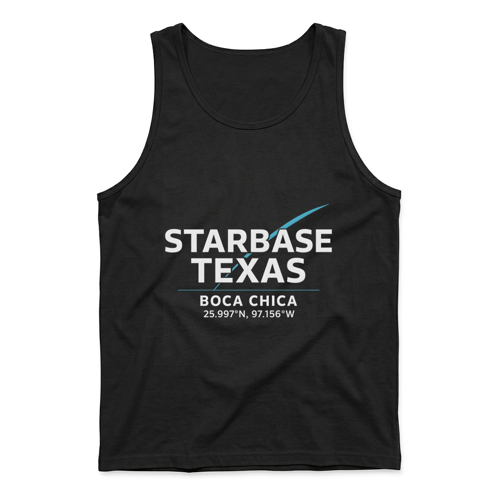 Product Texas Coordinates Shirt Boca Chica Starbase Minimal Science Pullover Tank Top
