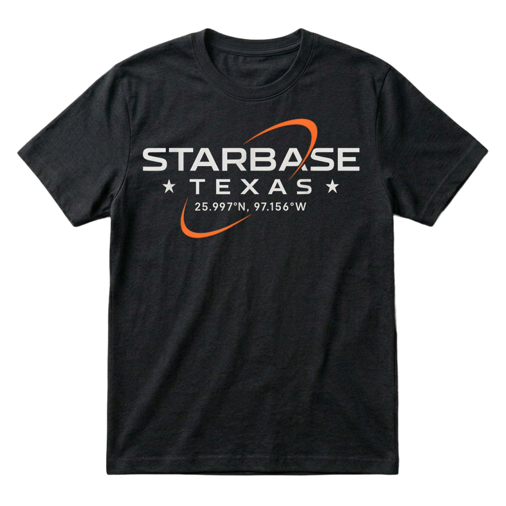 Product Texas Coordinates Shirt Boca Chica Starbase Minimal Science T Shirt T-Shirt