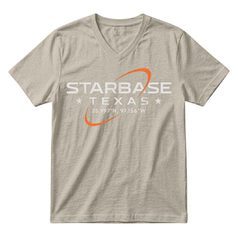 Product Texas Coordinates Shirt Boca Chica Starbase Minimal Science T Shirt V-Neck T-shirt