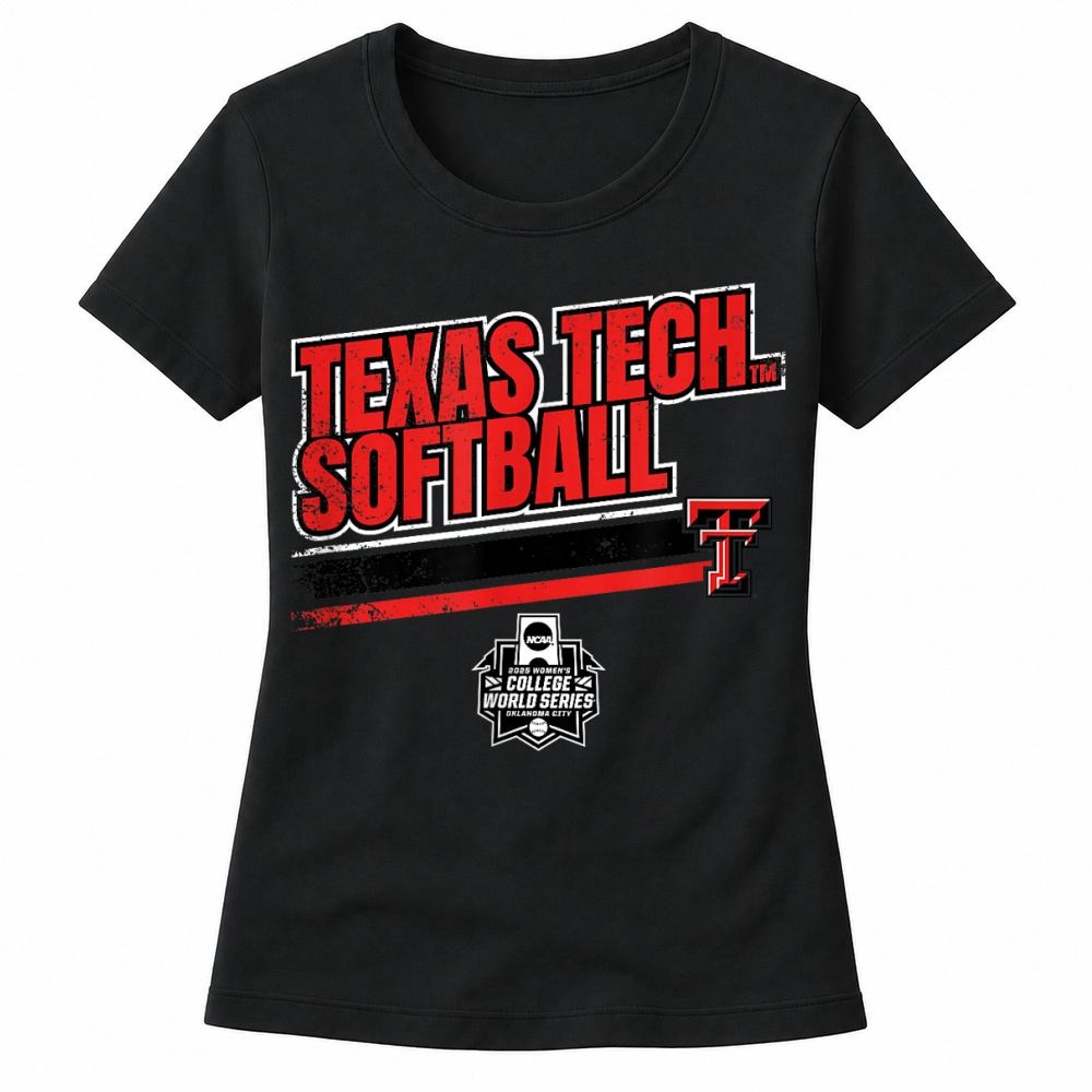 Product Texas Tech Softball   Women's College World Series Stripe T Shirt Women's T-shirts