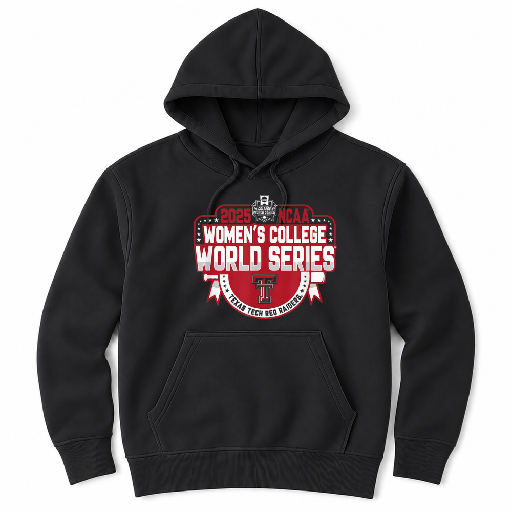Product Texas Tech Red Raiders WCWS 2025 Softball Icon Black T Shirt Unisex Hoodie