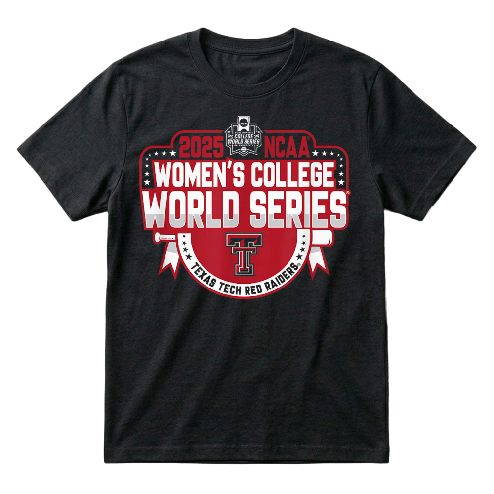 Product Texas Tech Red Raiders WCWS 2025 Softball Icon Black T Shirt T-Shirt