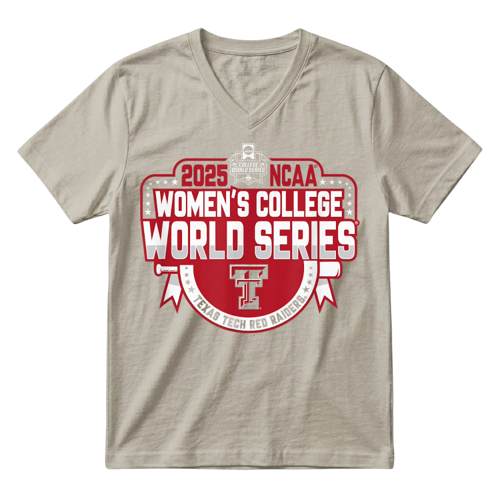 Product Texas Tech Red Raiders WCWS 2025 Softball Icon Black T Shirt V-Neck T-shirt