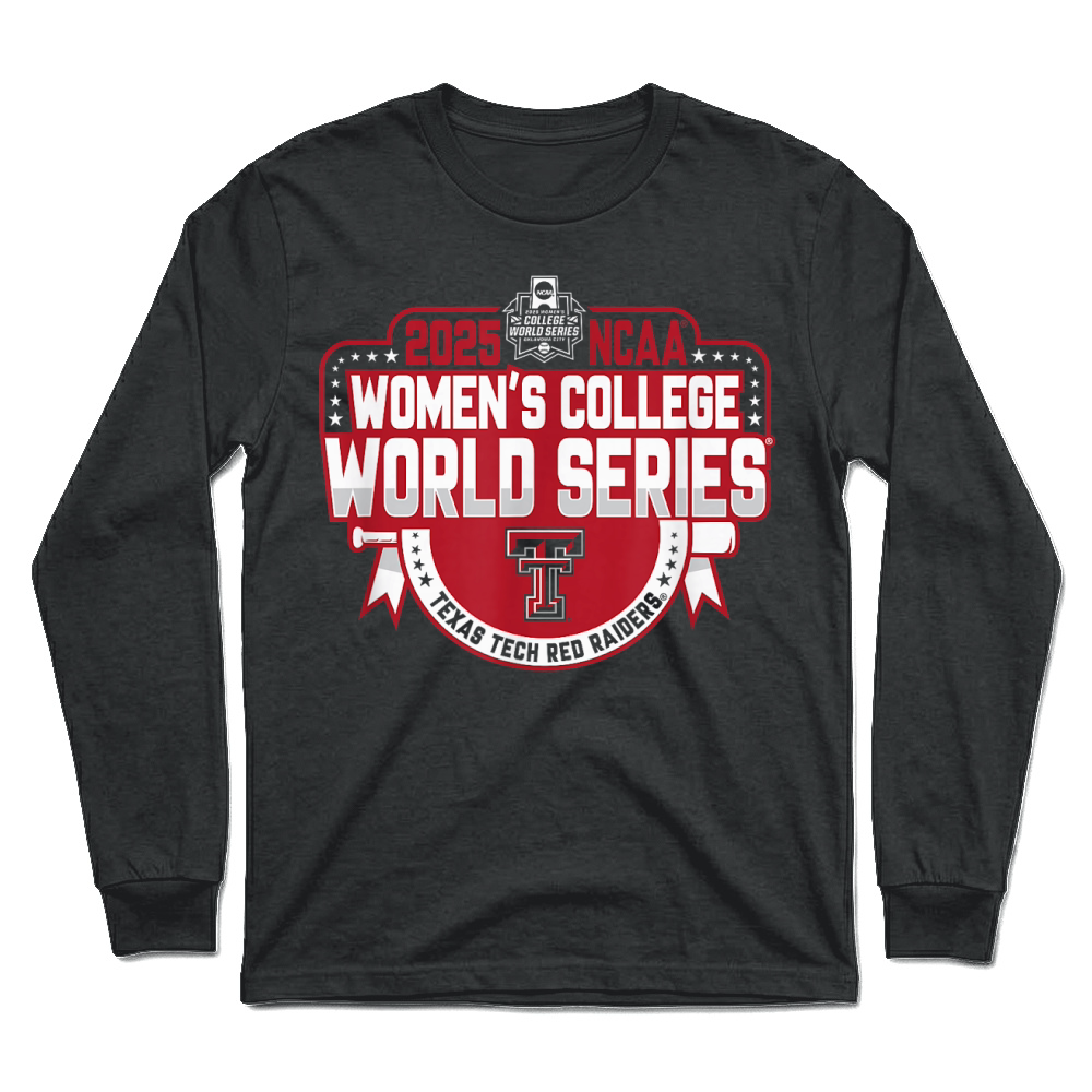 Product Texas Tech Red Raiders WCWS 2025 Softball Icon Black T Shirt Unisex Longsleeve