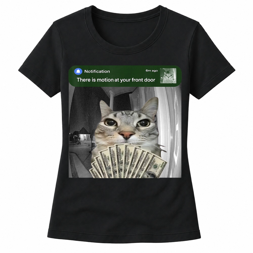 Product There is Motion at Your Front Door Funny Cat Motion Meme Women's T-shirts