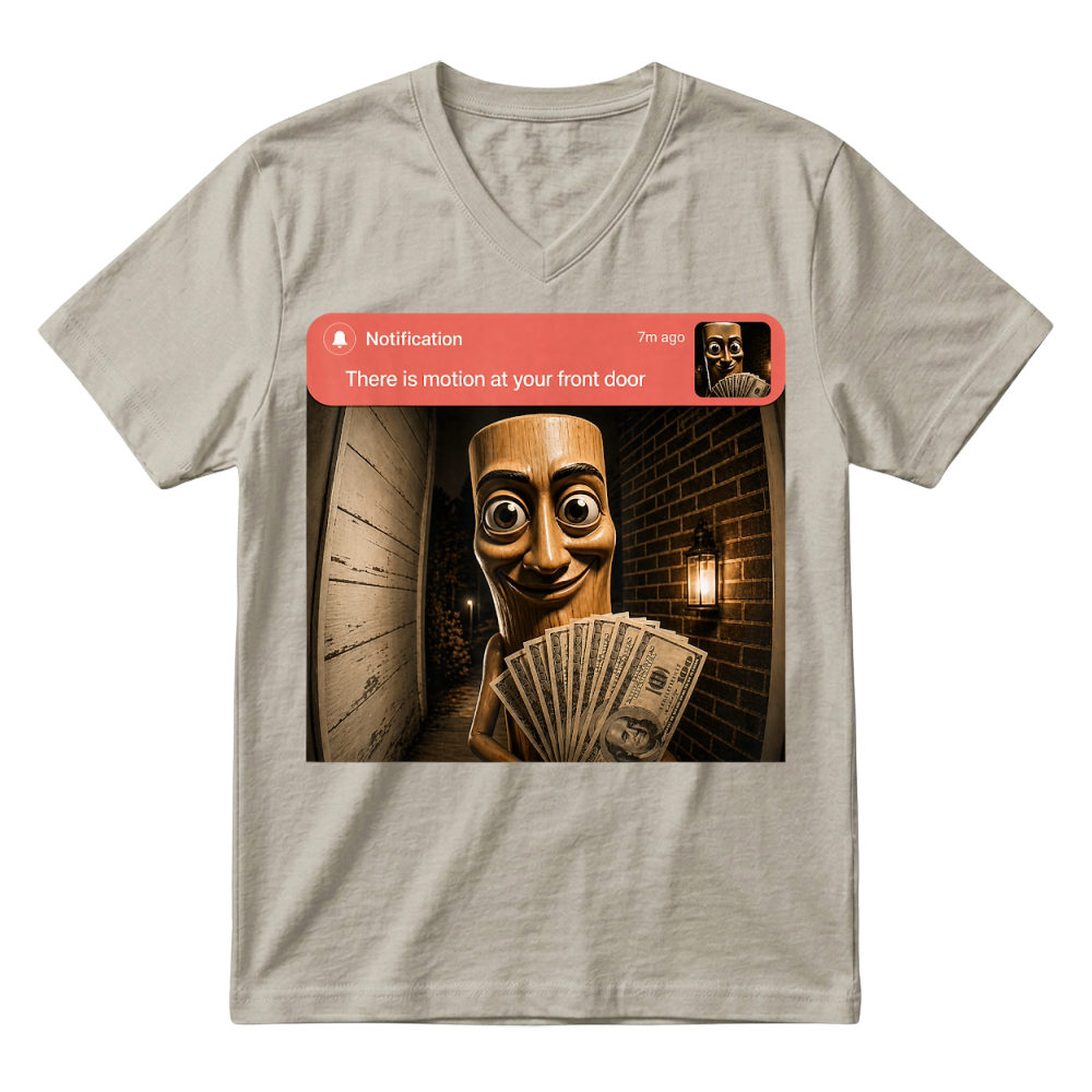 Product There is Motion at Your Front Door Tung Tung Tung sahur Meme T Shirt V-Neck T-shirt