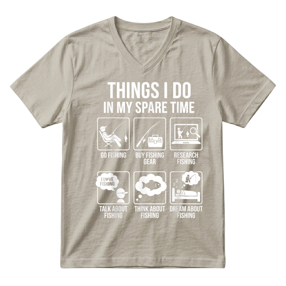 Product Things I Do in My Spare Time Funny Fishing Humor T Shirt V-Neck T-shirt