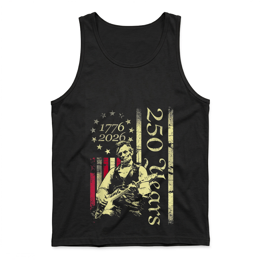 Product Vintage Abraham Lincoln Abe Lincoln Playing Guitar 250 Years T Shirt Tank Top