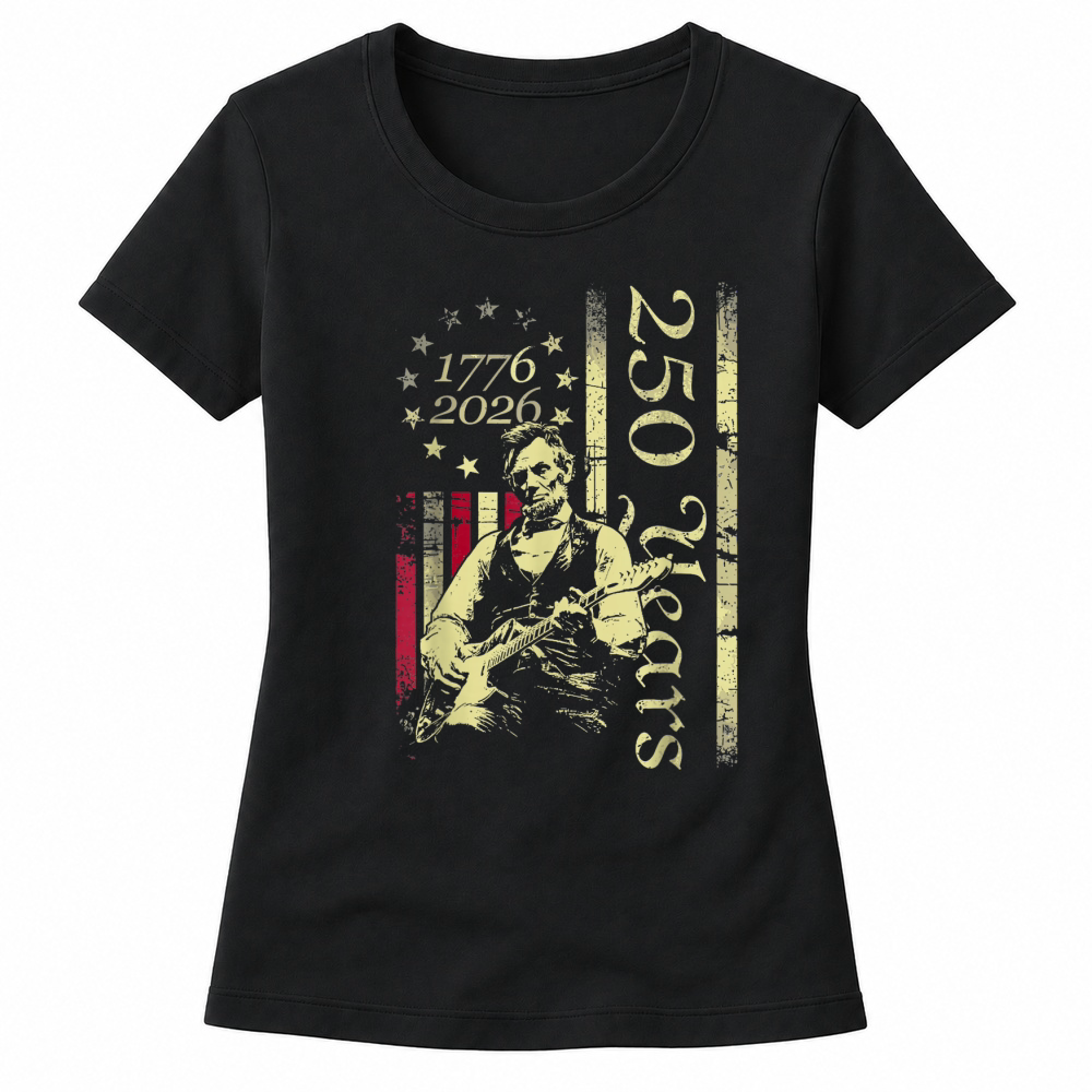 Product Vintage Abraham Lincoln Abe Lincoln Playing Guitar 250 Years T Shirt Women's T-shirts