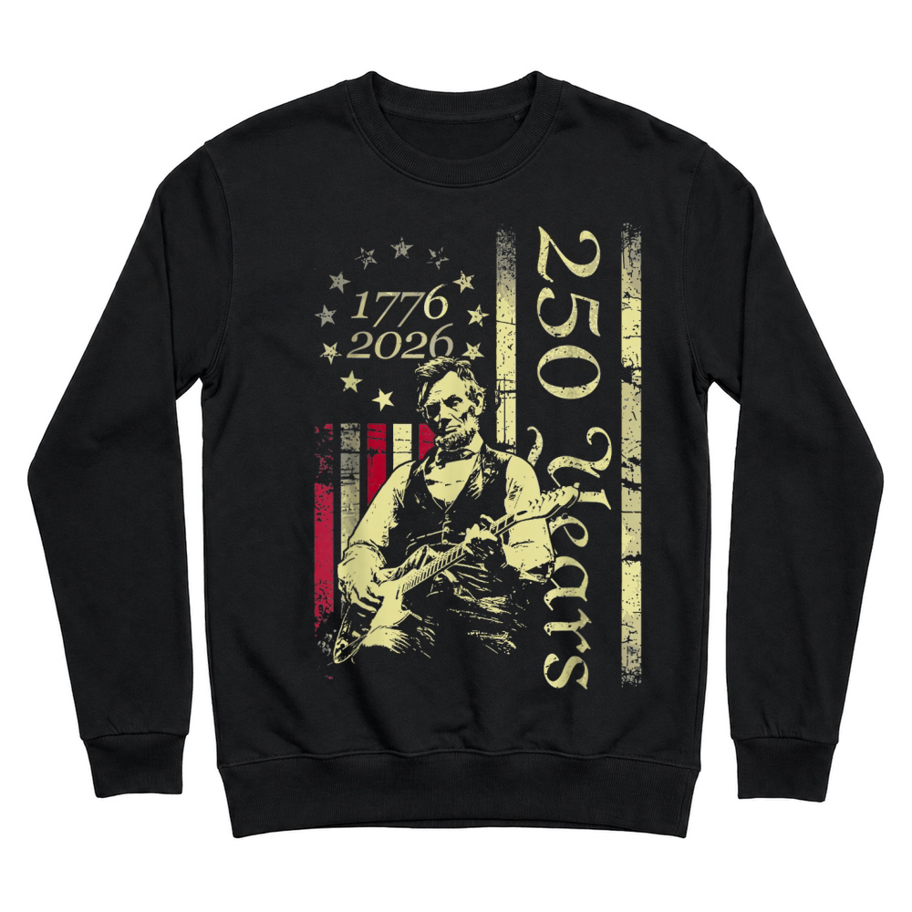Product Vintage Abraham Lincoln Abe Lincoln Playing Guitar 250 Years T Shirt Unisex Sweatshirt