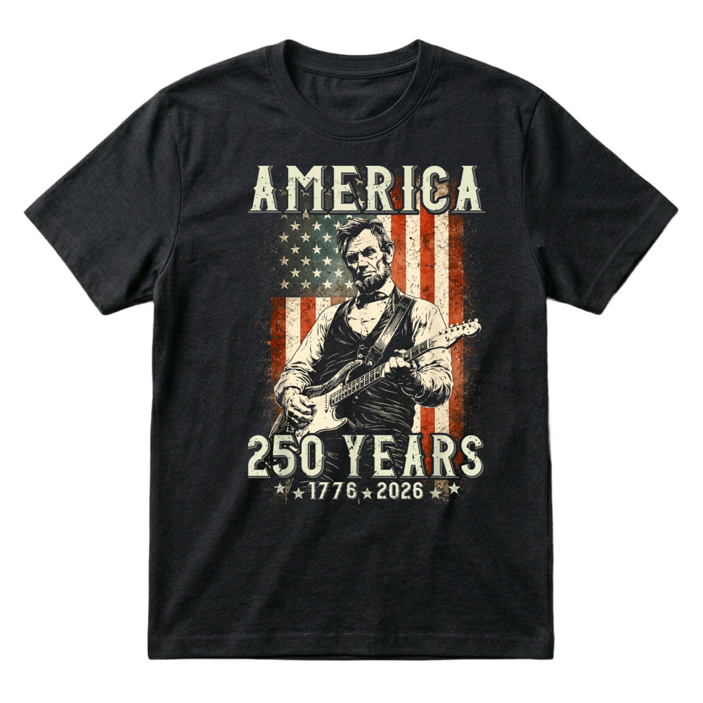 Product Vintage Abraham Lincoln Abe Lincoln Playing Guitar 250 Years T-Shirt