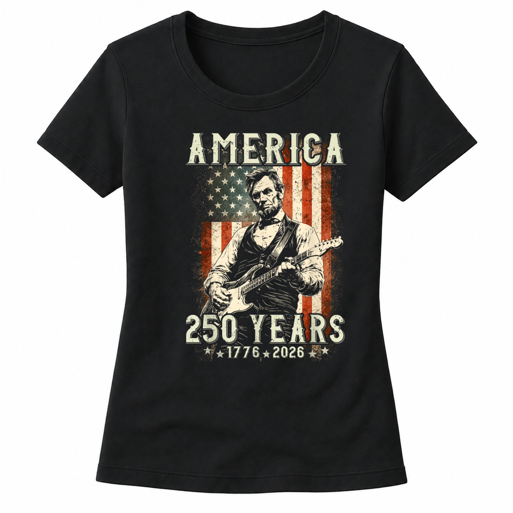 Product Vintage Abraham Lincoln Abe Lincoln Playing Guitar 250 Years Women's T-shirts