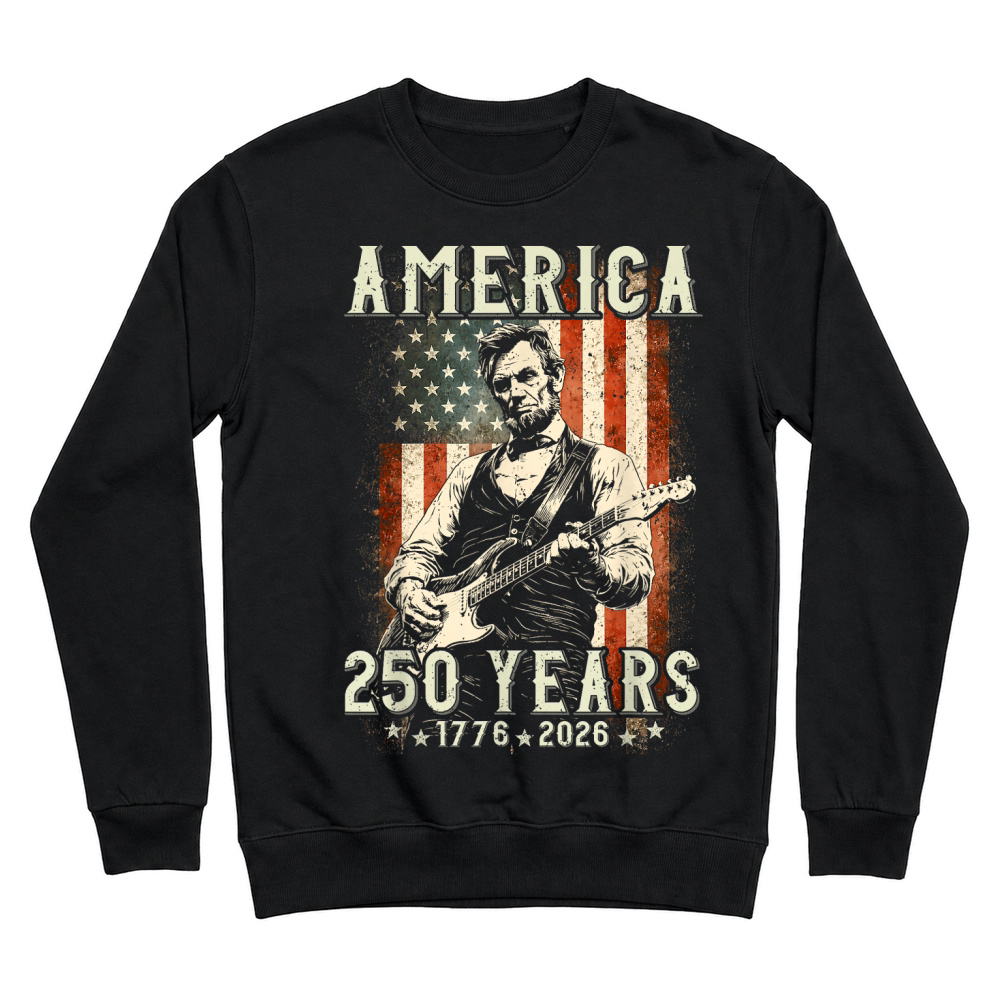 Product Vintage Abraham Lincoln Abe Lincoln Playing Guitar 250 Years Unisex Sweatshirt