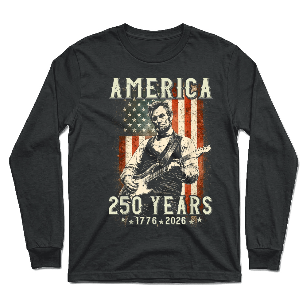 Product Vintage Abraham Lincoln Abe Lincoln Playing Guitar 250 Years Unisex Longsleeve