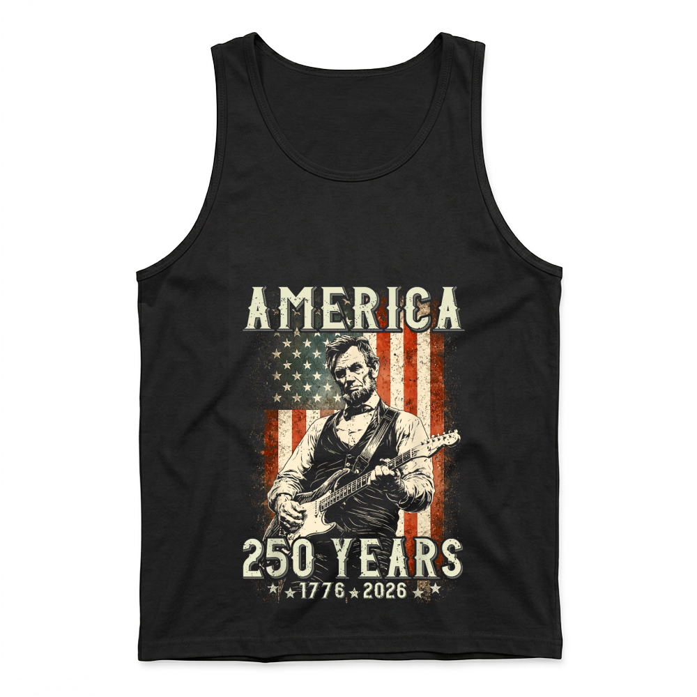 Product Vintage Abraham Lincoln Abe Lincoln Playing Guitar 250 Years Tank Top