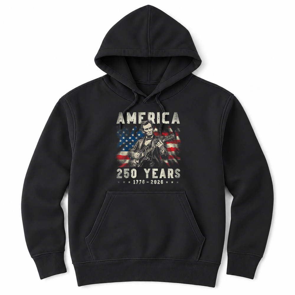 Product Vintage Abraham Lincoln Abe Lincoln Playing Guitar 250 Years Unisex Hoodie