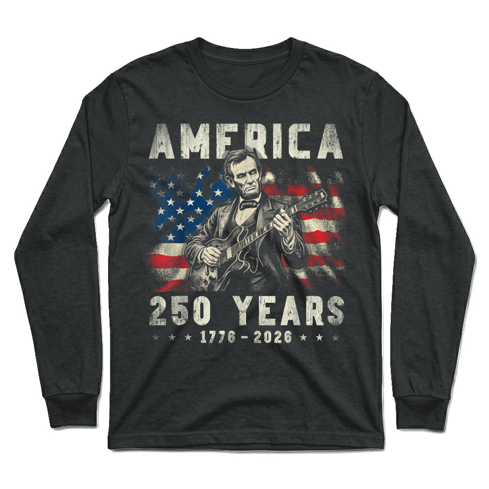 Product Vintage Abraham Lincoln Abe Lincoln Playing Guitar 250 Years Unisex Longsleeve