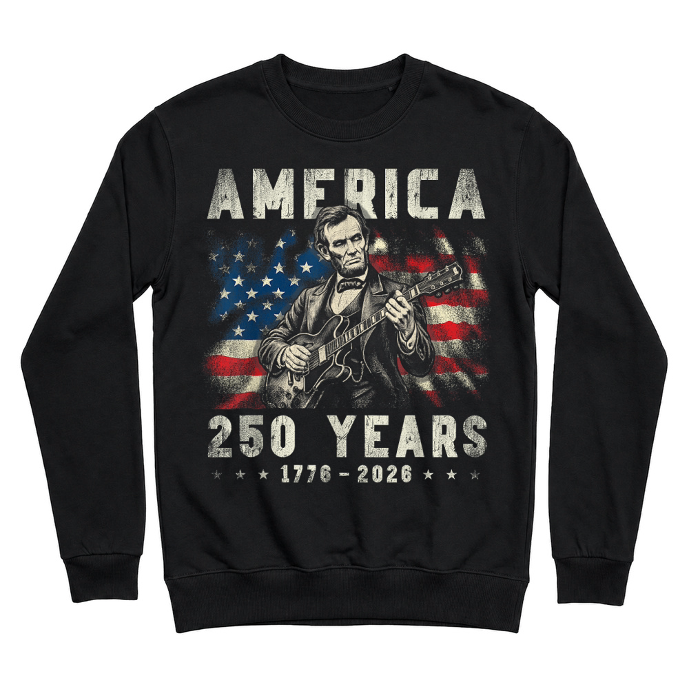 Product Vintage Abraham Lincoln Abe Lincoln Playing Guitar 250 Years Unisex Sweatshirt