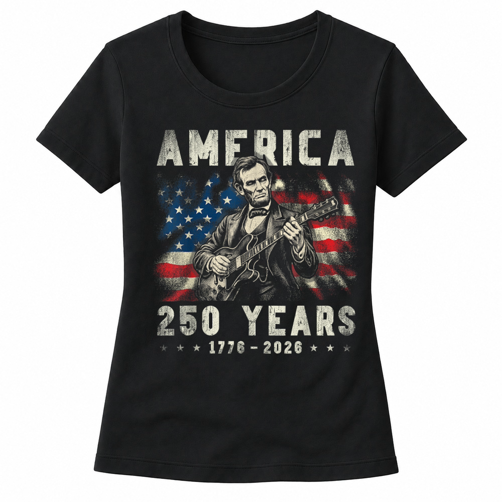 Product Vintage Abraham Lincoln Abe Lincoln Playing Guitar 250 Years Women's T-shirts