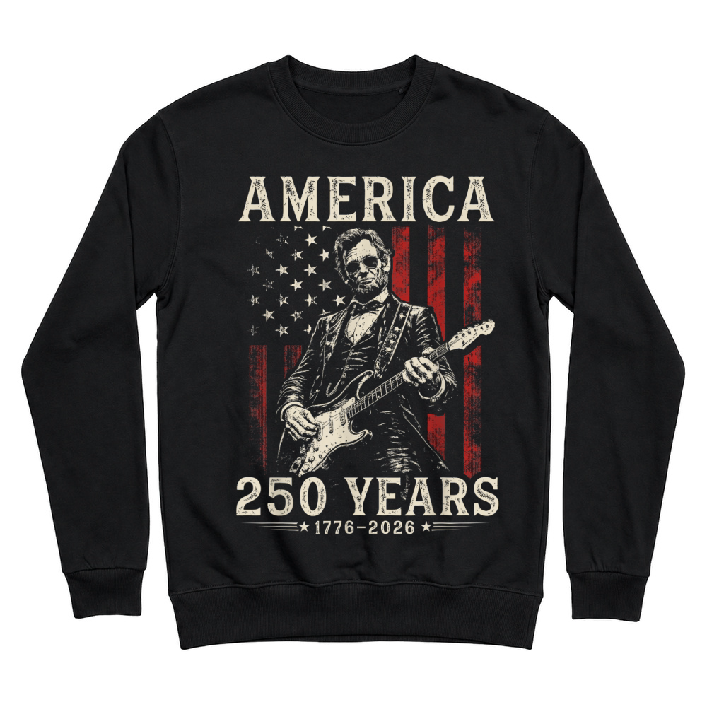 Product Vintage Abraham Lincoln Abe Lincoln Playing Guitar 250 Years T Shirt Unisex Sweatshirt