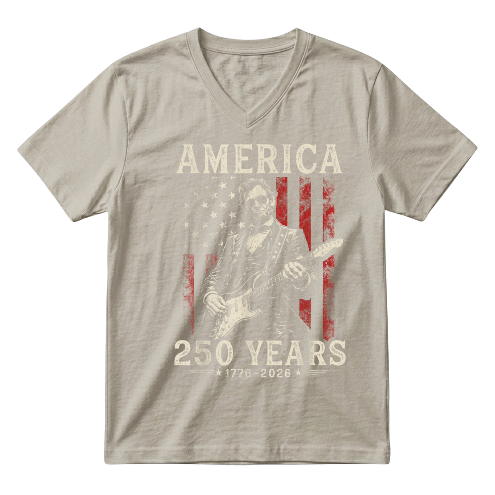 Product Vintage Abraham Lincoln Abe Lincoln Playing Guitar 250 Years T Shirt V-Neck T-shirt