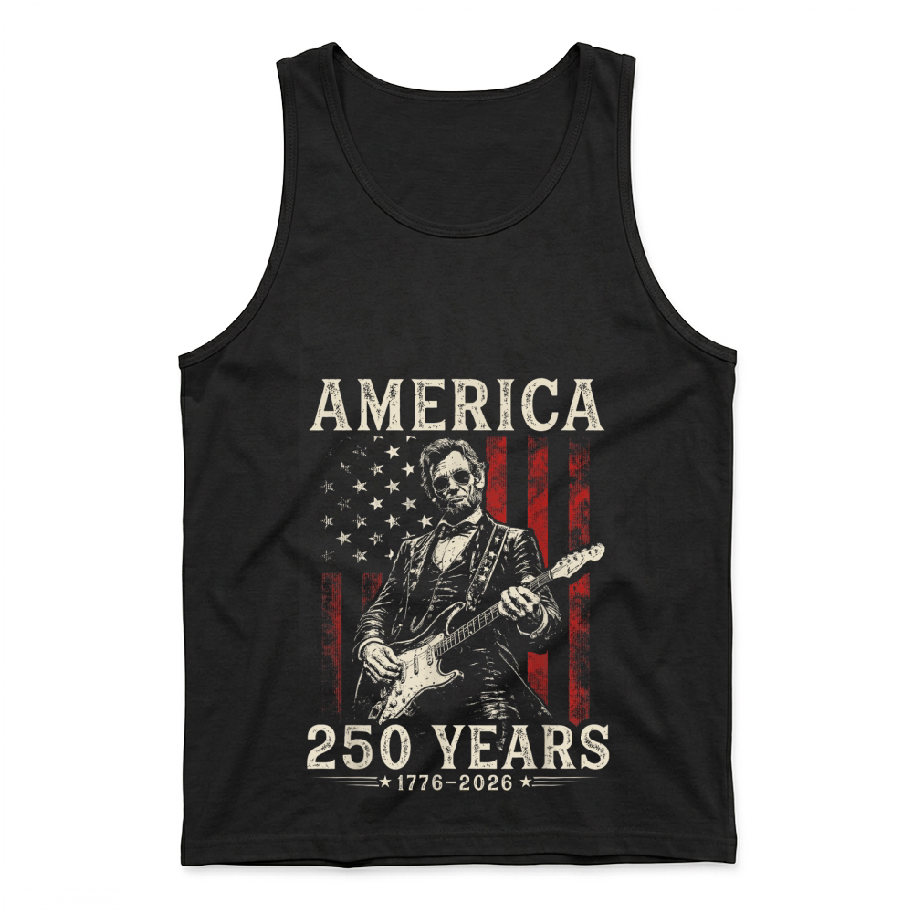 Product Vintage Abraham Lincoln Abe Lincoln Playing Guitar 250 Years T Shirt Tank Top