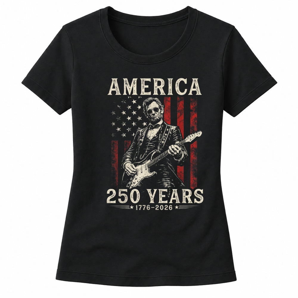 Product Vintage Abraham Lincoln Abe Lincoln Playing Guitar 250 Years T Shirt Women's T-shirts