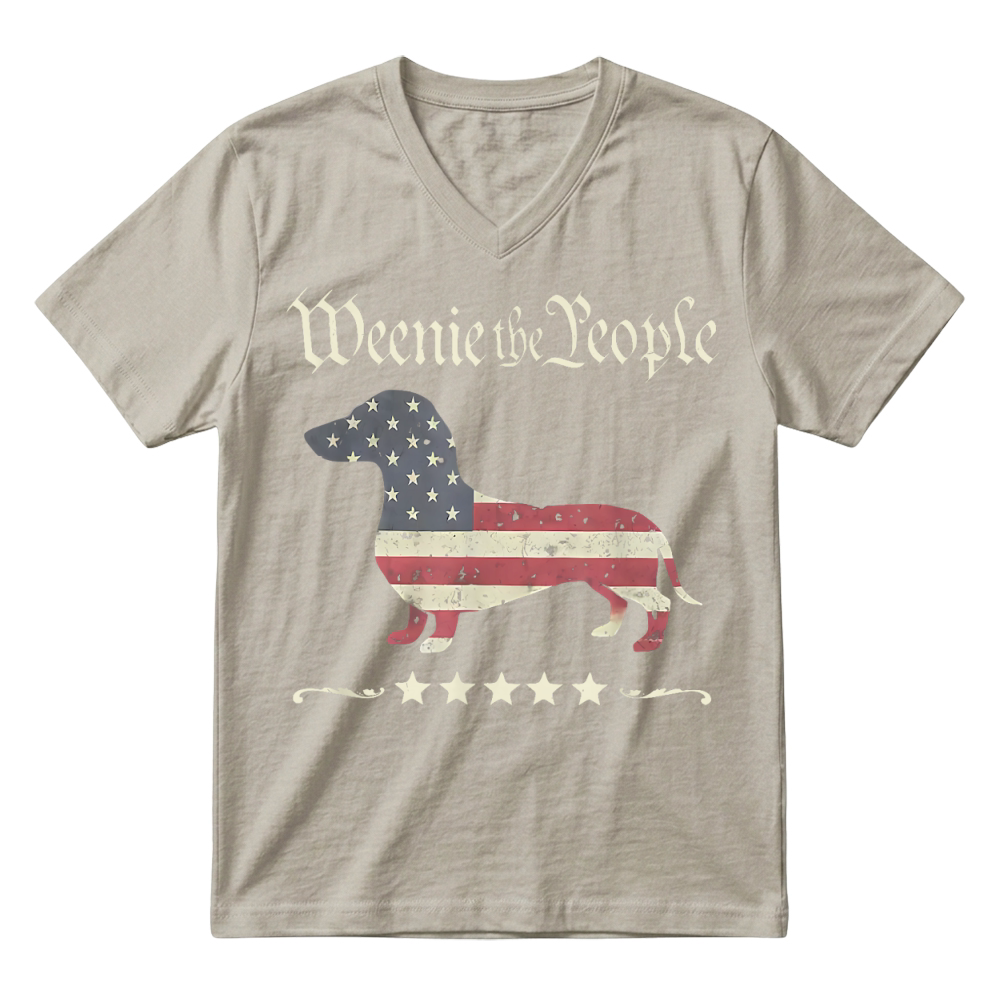 Product Weenie the People Dachshund 4th of July T Shirt V-Neck T-shirt