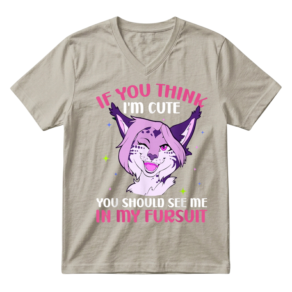 Product You Should See Me in My Fursuit Furry Fandom Fursona Fox V-Neck T-shirt
