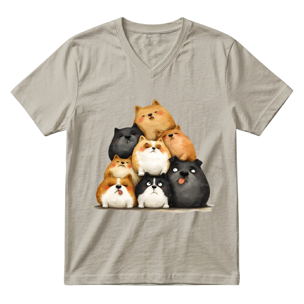 Product Funny Photo of Dogs V-Neck T-shirt